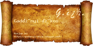 Gadányi Ákos névjegykártya